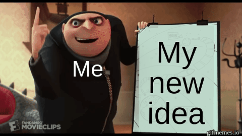 Gru shows off a slides of new ideas and then is surprised by domain renewals