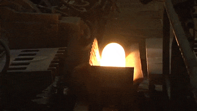 A molten cylinder is rolled to extreme lengths