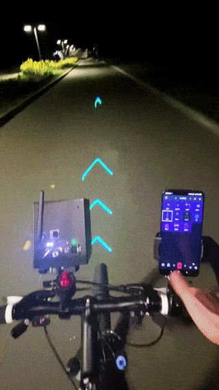 A home built projector for live navigation on a bike