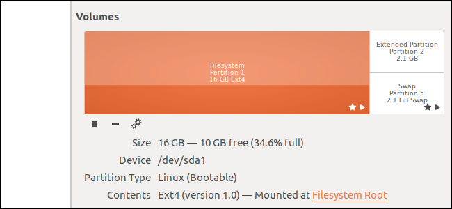 Linux file system partitions Screenshot